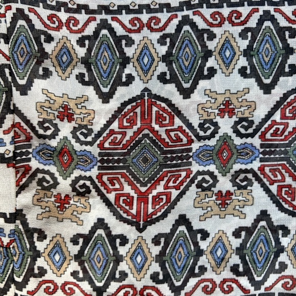 DANIEL RAINN Geometric Red Black Blue Ivory Multi Blouse Ikat Tank Top | Size XL - Picture 8 of 12